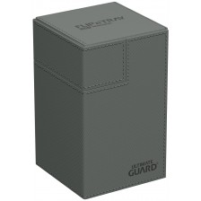 Кутия за карти Ultimate Guard Flip`n`Tray 100+ XenoSkin - Monocolor Grey (100+ бр.) -1